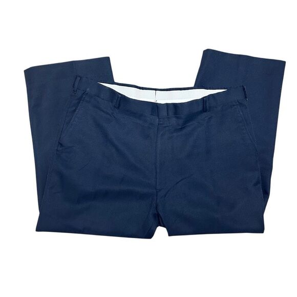 Mens Navy Blue Flat Front Dress Pants Size 42 X 31 Formal Business Career - Picture 1 of 7